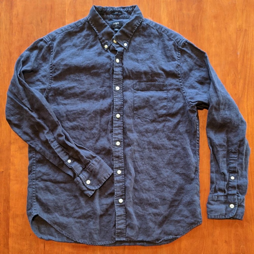 J Crew Slim Navy Button Down